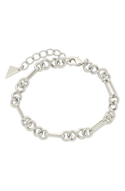 Shop Sterling Forever Infinity Oval Link Chain Bracelet In Silver