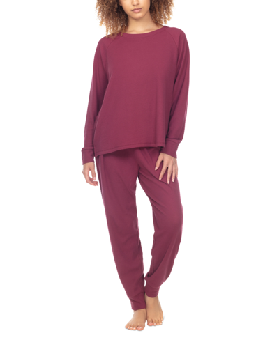 Honeydew Women's Road Trip 2-Pc. Waffle-Knit Jogger Pajamas Set