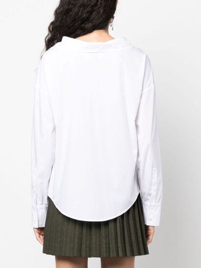 Moschino Button Up Cotton Shirt In White