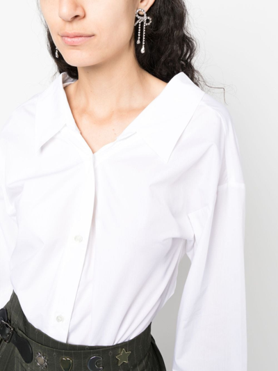 Moschino Button Up Cotton Shirt In White