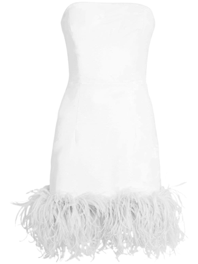 Shop 16arlington Minelli Feather-trim Minidress In White
