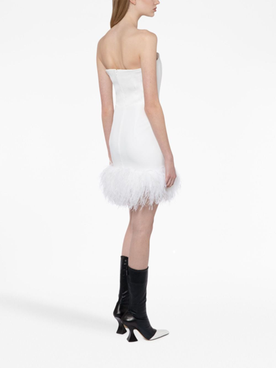 Shop 16arlington Minelli Feather-trim Minidress In White