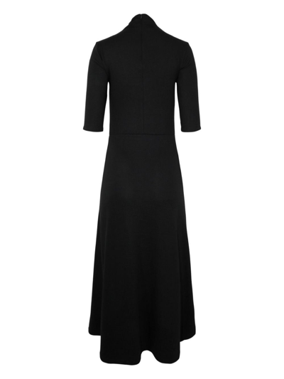 Shop Vince Roll-neck Fine-knit Midi Dress In Black