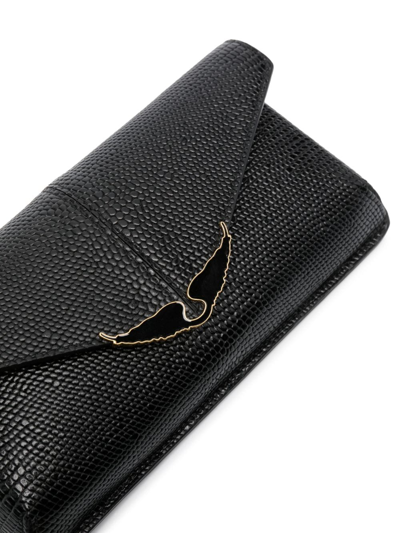 Shop Zadig & Voltaire Borderline Leather Shoulder Bag In Black