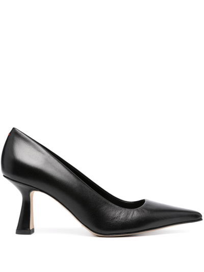 Shop Aeyde 80mm Pointed-toe Leather Pumps In Black