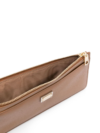 Dolce & Gabbana Logo-plaque Leather Wallet In Brown