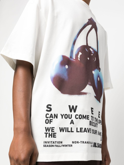 Jil Sander Graphic-print Cotton T-shirt In White