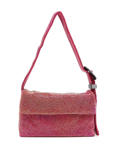 Shop Benedetta Bruzziches Vitty La Mignon Crystal-embellished Shoulder Bag In Red