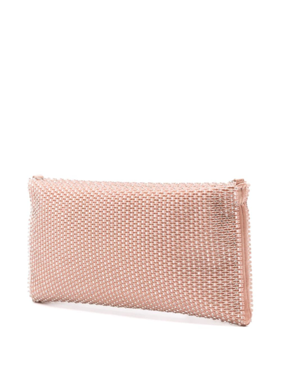 Shop Casadei Crystal-embellished Clutch Bag In Pink