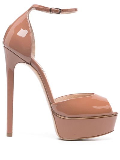 Shop Casadei Flora Tiffany 150mm Platform Sandals In Brown