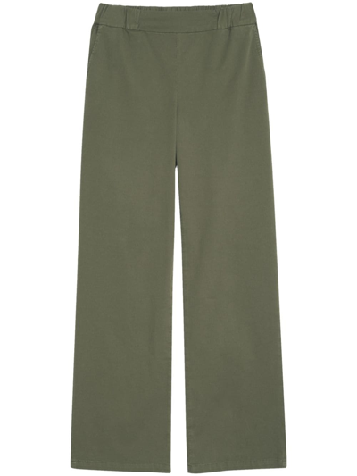Shop Anine Bing Koa Slip-on Straight Trousers In Green