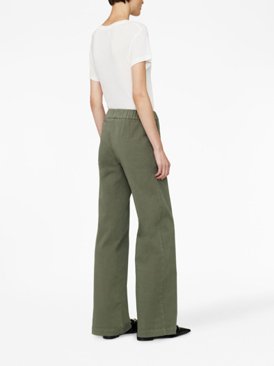 Shop Anine Bing Koa Slip-on Straight Trousers In Green