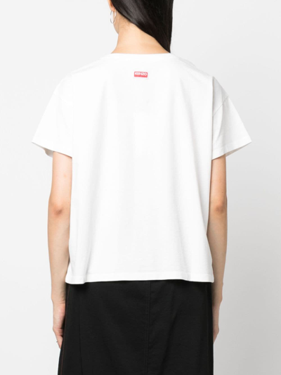 Shop Kenzo Logo-print Cotton T-shirt In White