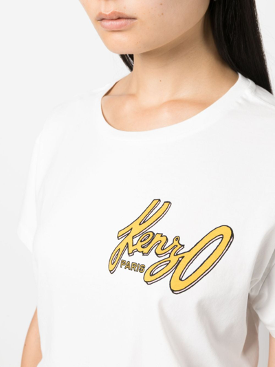 Shop Kenzo Logo-print Cotton T-shirt In White