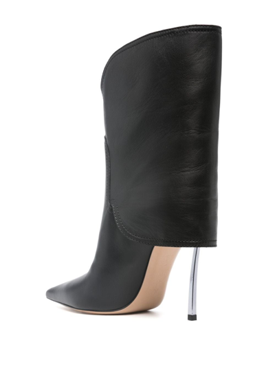 Shop Casadei 100mm Leather Boots In Black