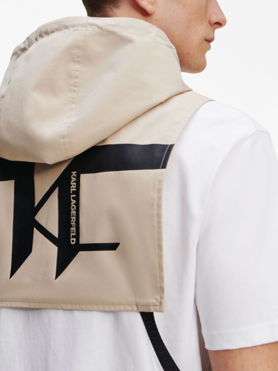 Shop Karl Lagerfeld Lightweight Hooded Parka In Neutrals