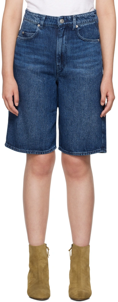 Shop Isabel Marant Étoile Blue Balina Denim Shorts In 30bu Blue