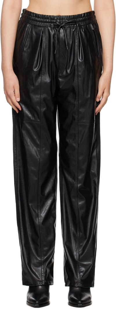 Shop Isabel Marant Étoile Black Brina Faux-leather Trousers In 01bk Black