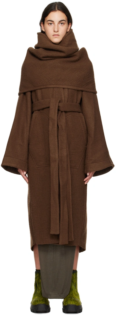 Shop Rick Owens Brown Dagger Coat In 04 Brown