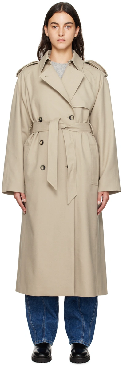 Shop Isabel Marant Beige Jepson Trench Coat In 10st Straw