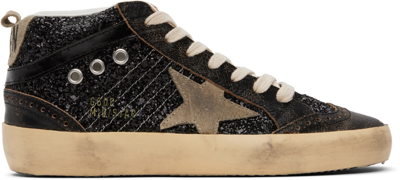 Shop Golden Goose Black Mid Star Sneakers In 90365 Black/beige Bl