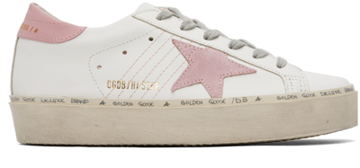 Shop Golden Goose White & Pink Hi Star Sneakers In 11202 White/antique