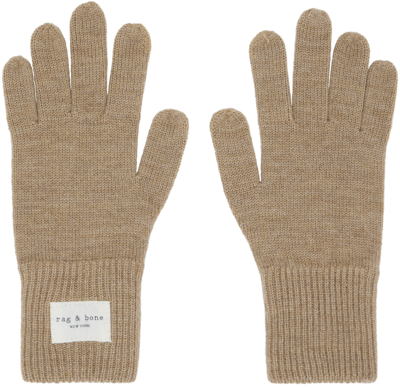 Shop Rag & Bone Beige Addison Gloves In Camel