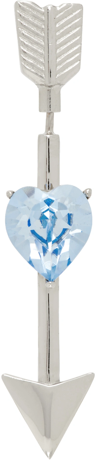 Shop Safsafu Silver Mini Cupido Single Earring In Silver/blue
