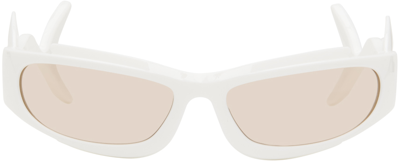 Shop Burberry White Turner Sunglasses In 300773 Wht/pale Nude