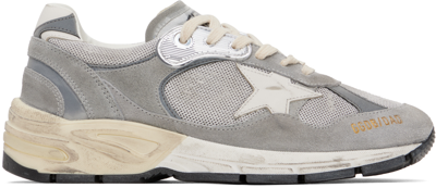 Shop Golden Goose Gray Dad-star Sneakers In 60379 Grey/silver/wh