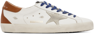 Shop Golden Goose White & Brown Super-star Classic Sneakers In 11255 White/ice/brow