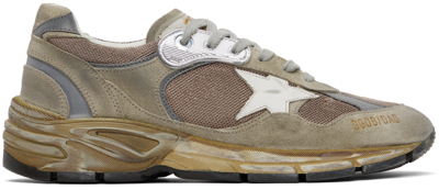 Shop Golden Goose Taupe Dad-star Sneakers In 81751 Taupe/silver/w