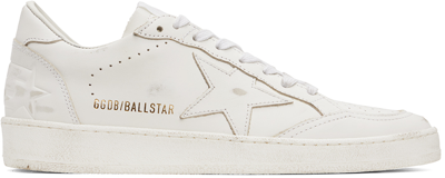 Shop Golden Goose White Ball Star Sneakers In 10100 Optic White