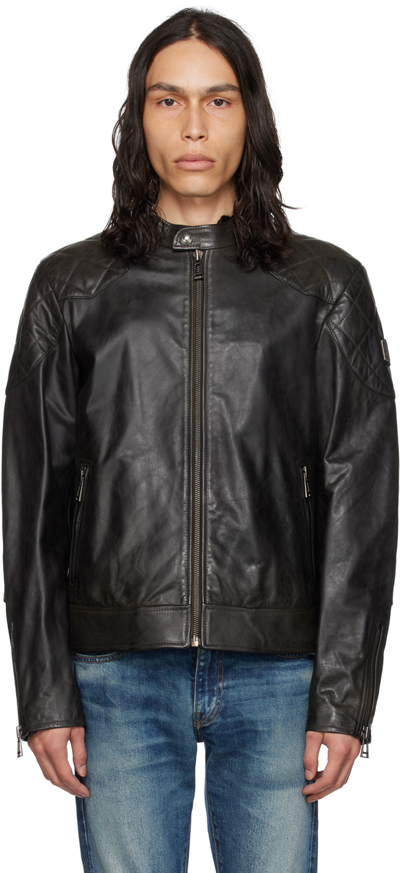 Shop Belstaff Black Outlaw Leather Jacket