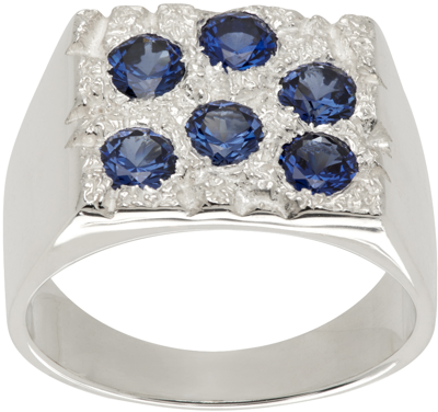 Shop Bleue Burnham Silver 'the Rose Garden Signet' Ring In Silver (925)