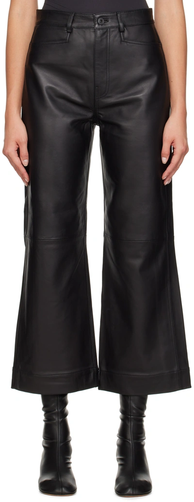 Proenza Schouler Black  White Label Culotte Leather Pants In 001 Black