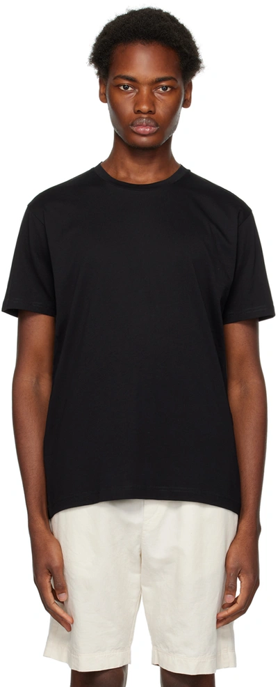 Shop Sunspel Black Riviera Midweight T-shirt