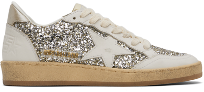 Shop Golden Goose White Ball Star Sneakers In 82346 Platinum/milky