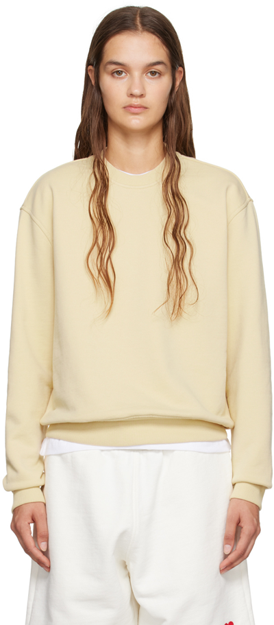 Shop Ami Alexandre Mattiussi Yellow Ami De Coeur Sweatshirt In 718 Vanilla Cream