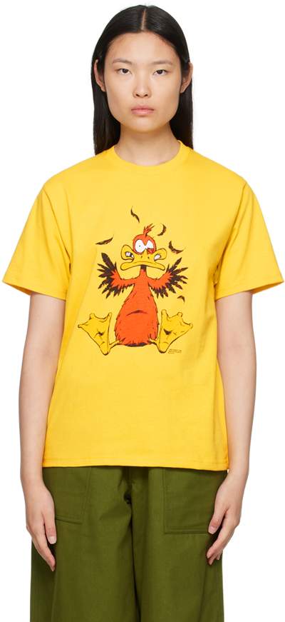 Shop Gentle Fullness Yellow Crewneck T-shirt In Lemon Duckman