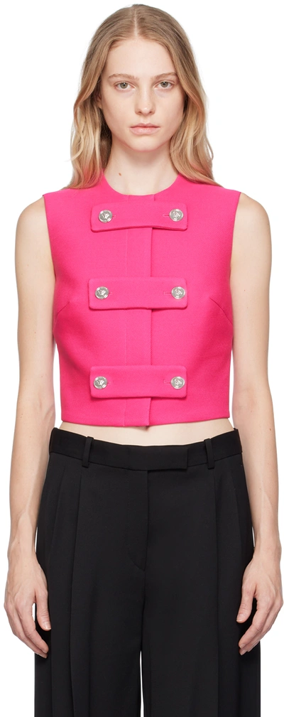 Shop Versace Pink Medusa Vest In 1po30/hot Pink