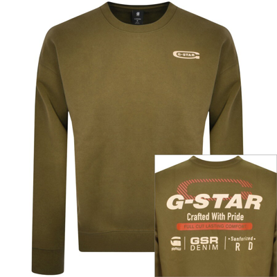 Shop G-star G Star Raw Old Skool Sweatshirt Green