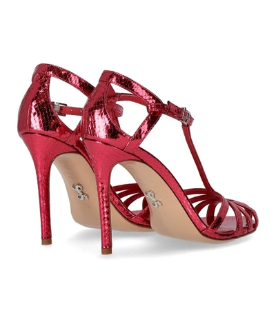 Shop Sergio Levantesi Rita Strawberry Heeled Sandal In Red