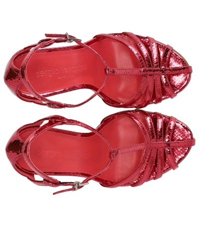 Shop Sergio Levantesi Rita Strawberry Heeled Sandal In Red