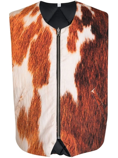 Shop Stussy Reversible Quilted Vest In Orange