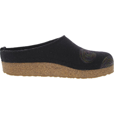 Shop Haflinger Womens Cork Slides Slip-on Shoes In Black