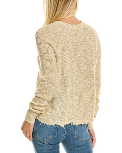 Shop Autumn Cashmere Cotton By  Tweed Distressed Scallop Edge Sweater In Beige