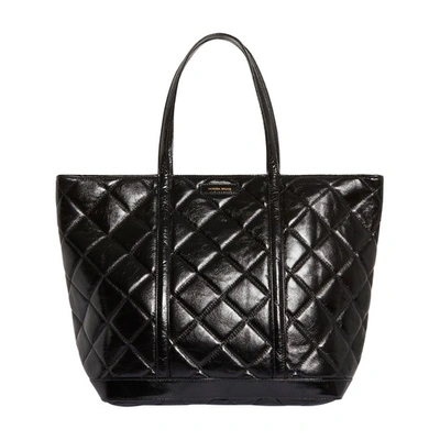 Shop Vanessa Bruno Xl Quilted Leather Tote Bag In Noir