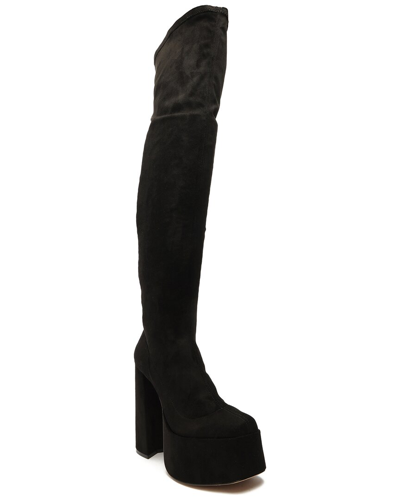 Shop Schutz Shirley Leather Over The Knee Boot In Black
