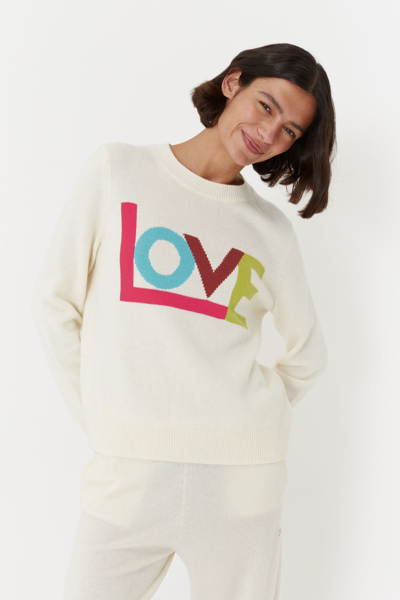 Chinti Parker Uk Cream Wool cashmere Love Sweater In White